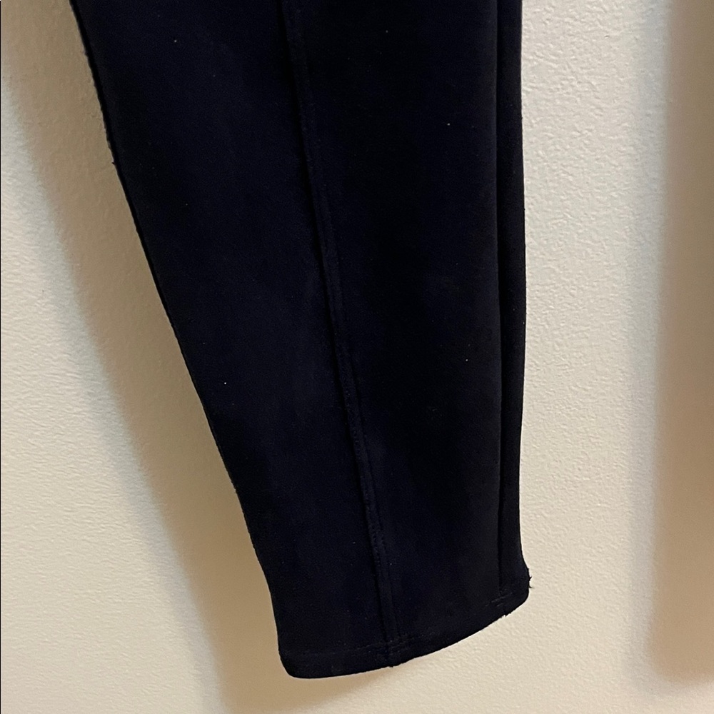 Spandex Women's Faux Suede Stretch Black Legging Medium High Rise Pull On 20322R - Picture 5 of 15